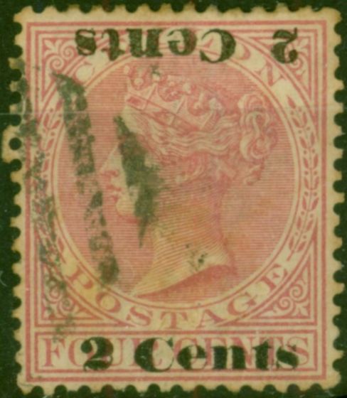 Ceylon 1888 2c on 4c Rose SG207c 'Surcharge Double, One Inverted' Good Used  Queen Victoria (1840-1901) Old Stamps