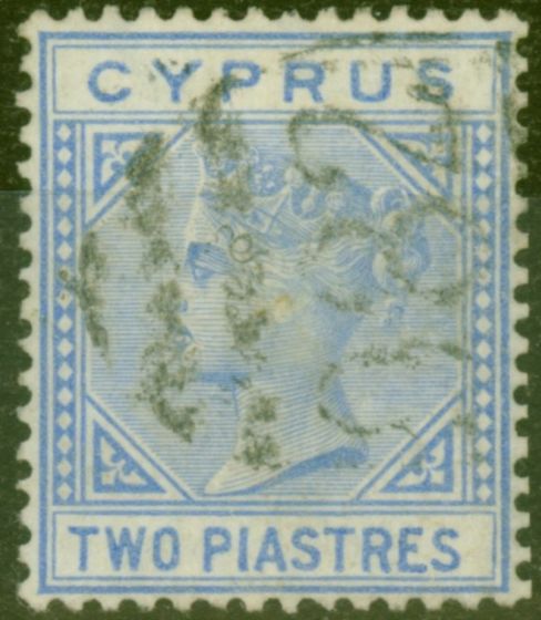 Collectible Postage Stamp from Cyprus 1881 2pi Blue SG13 Fine Used Stamp