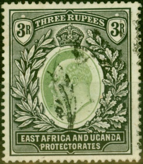 Collectible Postage Stamp East Africa KUT 1907 3R Grey-Green & Black SG28 Fine Used