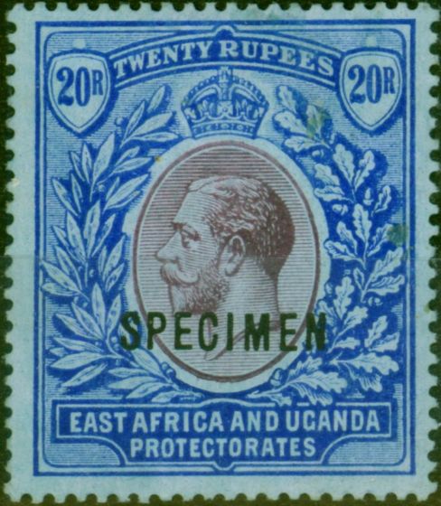 Collectible Postage Stamp East Africa KUT 1912 20R Purple & Blue-Blue Specimen SG60s Good MM