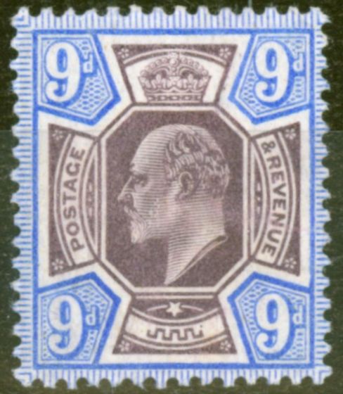 Old Postage Stamp from GB 1902 9d Slate Purple & Ultramarine SG251 Good MNH