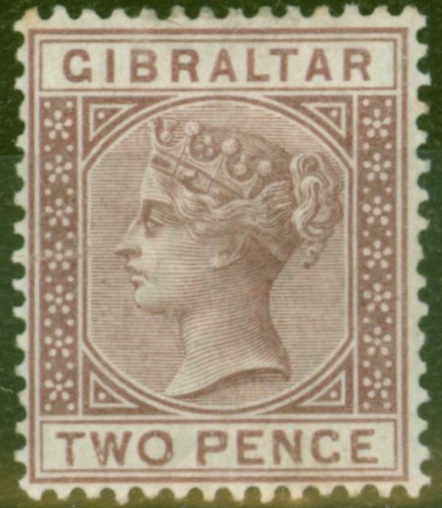 Valuable Postage Stamp from Gibraltar 1886 2d Brown-Purple SG10 Good Mtd Mint