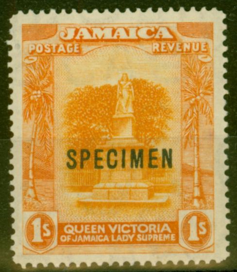 Collectible Postage Stamp from Jamaica 1920 1s Orange-Yellow & Red-Orange Specimen SG85s Fine Lightly Mtd Mint