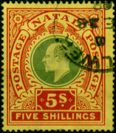 Natal 1908 5s Green & Red-Yellow SG169 Fine Used King Edward VII (1902-1910) Old Stamps