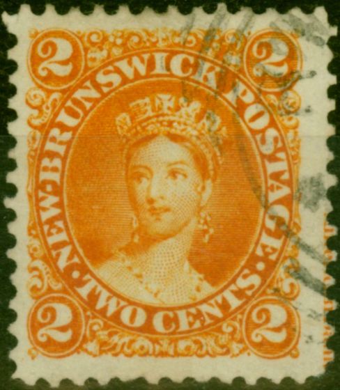 Collectible Postage Stamp New Brunswick 1863 2c Orange SG10 Fine Used