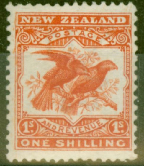Collectible Postage Stamp from New Zealand 1907 1s Orange-Red SG381 Fine Mtd Mint