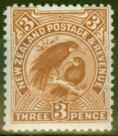 Rare Postage Stamp from New Zealand 1908 3d Brown SG378 Fine Mtd Mint