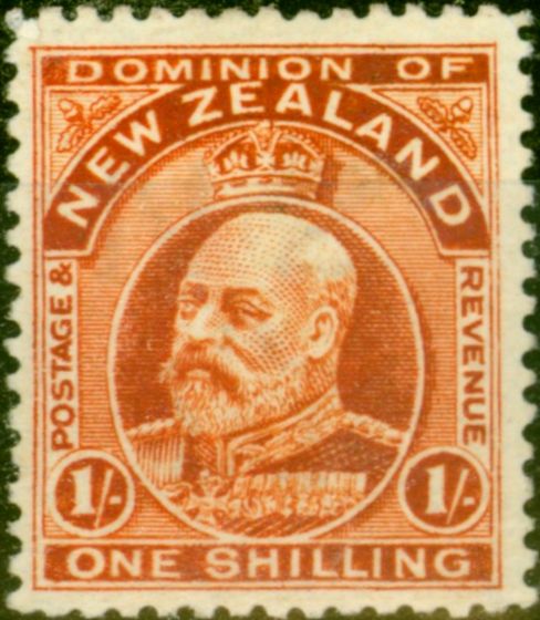 Valuable Postage Stamp from New Zealand 1909 1s Vermilion SG399 Fine Mtd Mint
