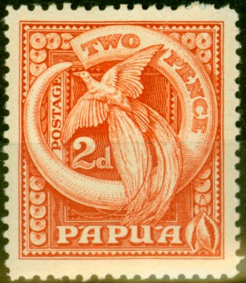 Old Postage Stamp from Papua 1932 2d Red SG133 Fine Mtd Mint