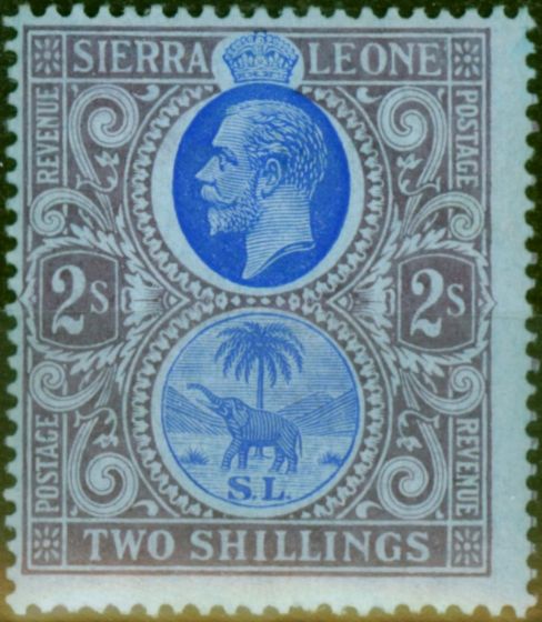 Old Postage Stamp Sierra Leone 1912 2s Blue & Purple-Blue SG125 Fine MM