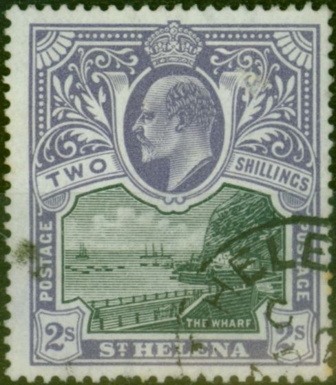 Old Postage Stamp from St Helena 1903 2s Black & Violet SG60 Fine Used