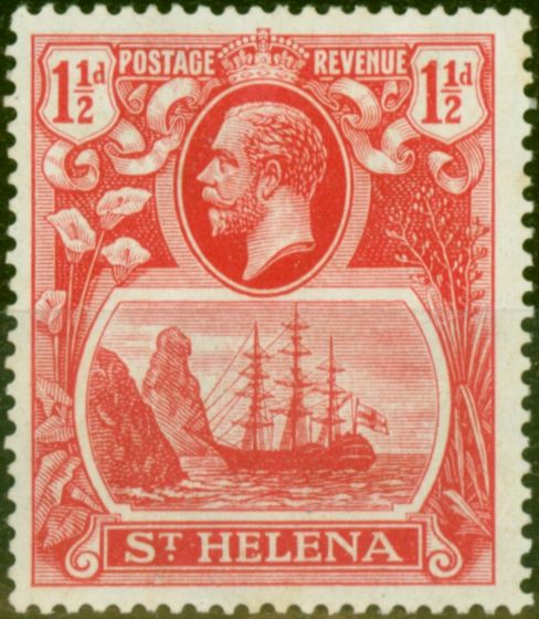 Collectible Postage Stamp from St Helena 1937 1 1/2d Dp Carmine-Red SG99f Fine LMM