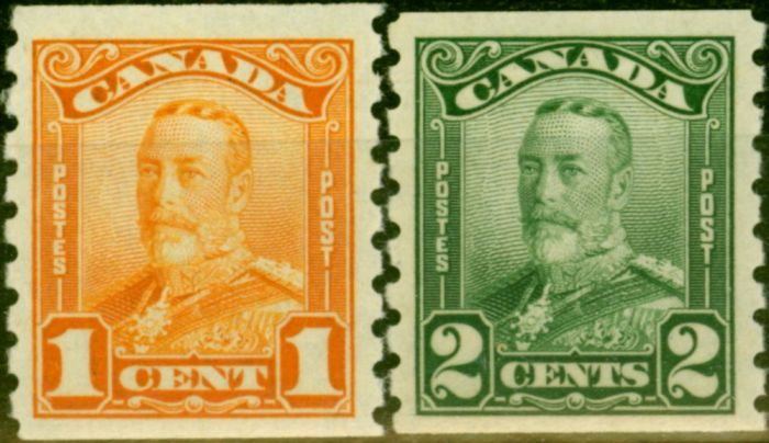 Valuable Postage Stamp from Canada 1928 Coil Set of 2 SG286-287 Very Fine Lightly Mtd Mint