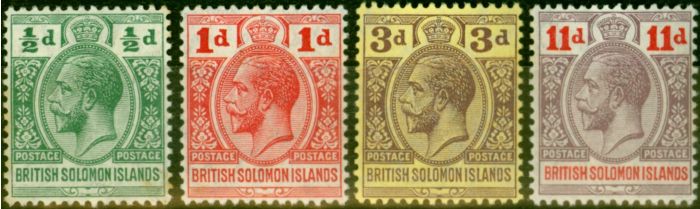 Old Postage Stamp from British Solomon Is 1913 Set of 4 SG18-21 Fine Mtd Mint