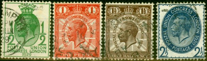 GB 1929 UPU Set of 4 SG434-437 Fine Used King George V (1910-1936) Old Universal Postal Union Stamp Sets