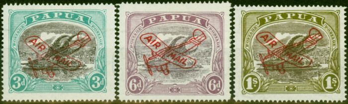 Rare Postage Stamp Papua 1930 Air Set of 3 SG118-120 Fine LMM