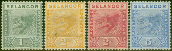 Selangor 1891-95 Set of 4 SG49-52 Fine LMM  Queen Victoria (1840-1901) Collectible Stamps
