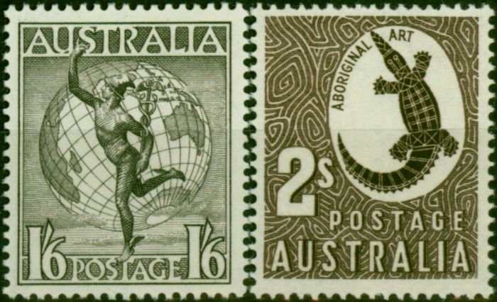 Australia 1956 No Wmk Set of 2 SG224e-224f V.F MNH . Queen Elizabeth II (1952-2022) Mint Stamps