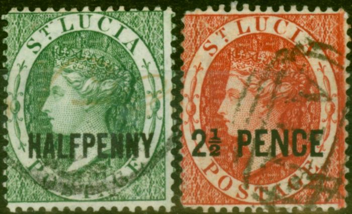 Collectible Postage Stamp St Lucia 1881 Set of 2 SG23-24 Fine Used