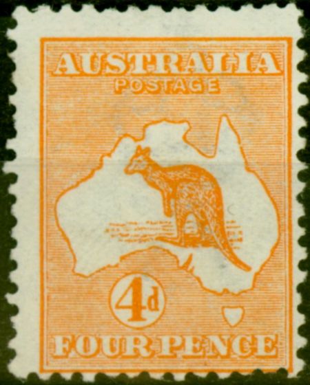 Collectible Postage Stamp from Australia 1913 4d Orange SG6 Fine Lightly Mtd Mint