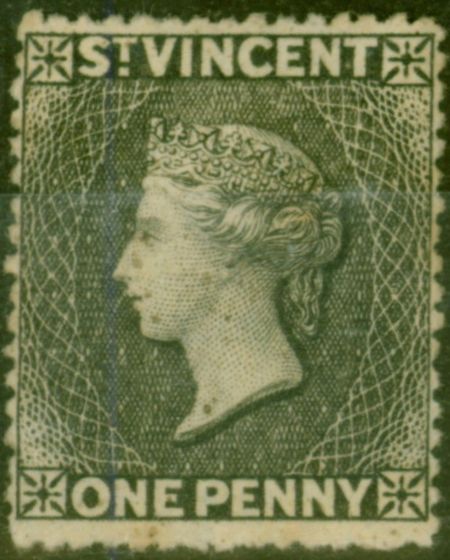 Collectible Postage Stamp from St Vincent 1872 1d Black SG18a P.15  Wmk Upright Fine Mtd Mint