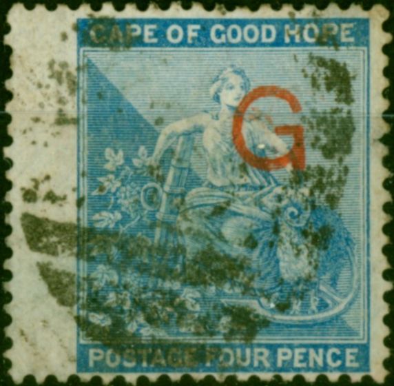 Collectible Postage Stamp Griqualand West 1877 4d Dull Blue SG7f Type 6 Fine Used