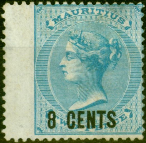 Rare Postage Stamp from Mauritius 1878 8c on 2d Blue SG85 Good Fresh MM
