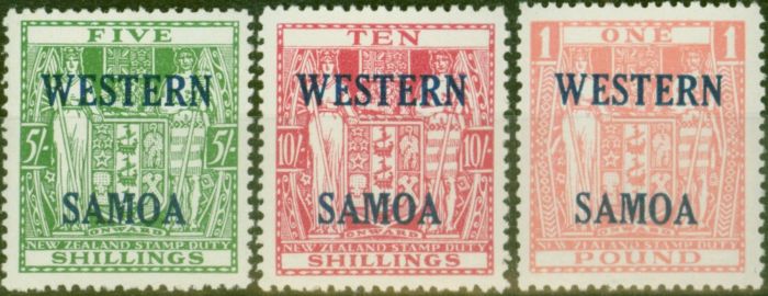 Valuable Postage Stamp from Western Samoa 1955 set of 3 to £1 SG232-234 V.F MNH