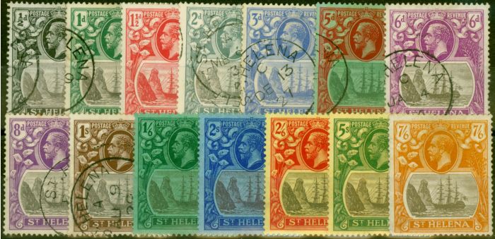 Valuable Postage Stamp St Helena 1922-27 Set of 14 to 7s6d SG97-111 Fine Mint & Used