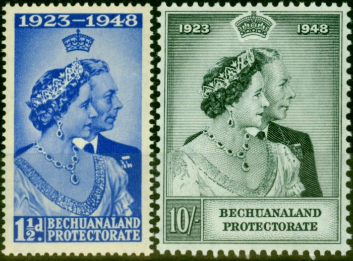 Bechuanaland 1948 RSW Set of 2 SG136-137 Very Fine MNH King George VI (1936-1952) Old Royal Silver Wedding Stamp Sets