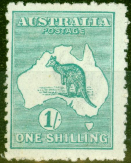 Rare Postage Stamp from Australia 1916 1s Blue-Green SG40 Fine Lightly Mtd Mint