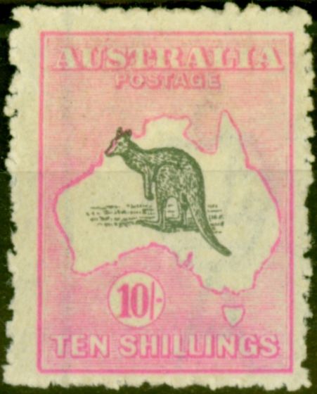 Valuable Postage Stamp from Australia 1922 10s Grey & Pale Aniline Pink SG43b Fine Lightly Mtd Mint