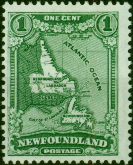 Newfoundland 1931 1c Green SG198 Fine MM  King George V (1910-1936) Rare Stamps