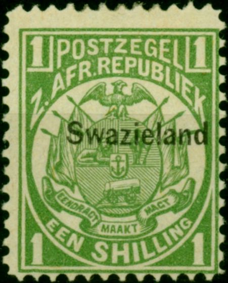 Valuable Postage Stamp Swaziland 1889 1s Green SG3 Fine MM