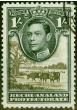 Old Postage Stamp from Bechuanaland 1938 1s Black & Brown-Olive SG125 V.F.U