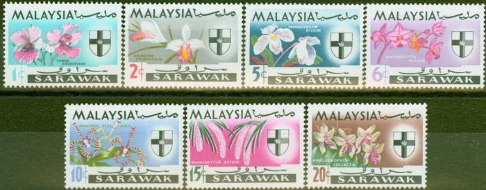 Collectible Postage Stamp from Sarawak 1965 set of 7 SG212-218 V.F MNH