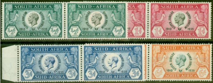 South Africa 1935 Jubilee Set of 4 SG65a-68a 'Cleft Skull' V.F VLMM  King George V (1910-1936) Old Stamps