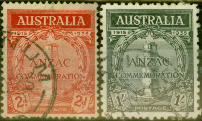 Old Postage Stamp Australia 1935 Gallipoli Set of 2 SG154-155 Fine Used