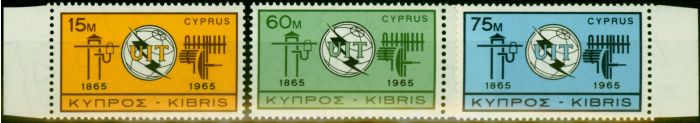 Collectible Postage Stamp from Cyprus 1965 I.T.U Set of 3 SG262-264 Very Fine MNH