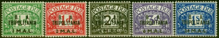 Rare Postage Stamp Tripolitania 1950 Postage Due Set of 5 SGTD6-TD10 V.F MNH