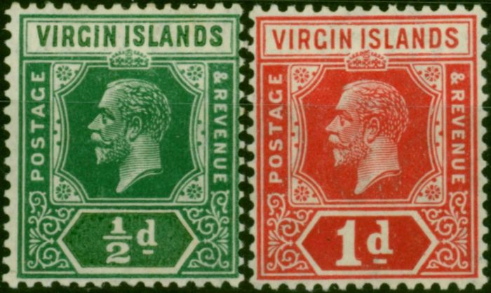 Virgin Islands 1921 Die II Set of 2 SG80-81 Fine LMM  King George V (1910-1936) Collectible Stamps