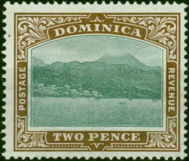 Dominica 1906 2d Green & Brown SG29a Chalk Fine LMM  King Edward VII (1902-1910) Collectible Stamps
