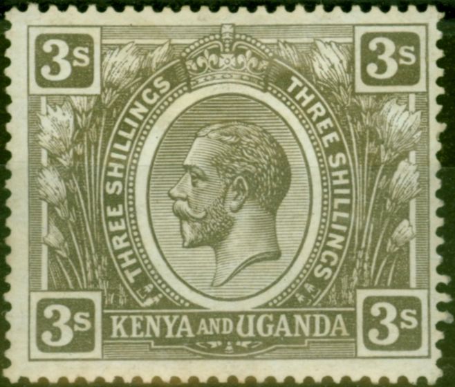 Old Postage Stamp Kenya Uganda & Tanganyika 1922 3s Brownish Grey SG90 Fine MM