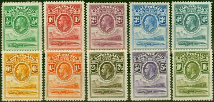 Collectible Postage Stamp from Basutoland 1933 Set of 10 SG1-10 Fine Mtd Mint