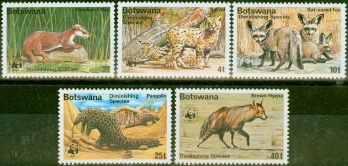 Valuable Postage Stamp Botswana 1977 Diminishing Species Set of 5 SG394-398 V.F MNH