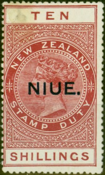 Valuable Postage Stamp Niue 1927 10s Brown-Red SG37b Fine LMM