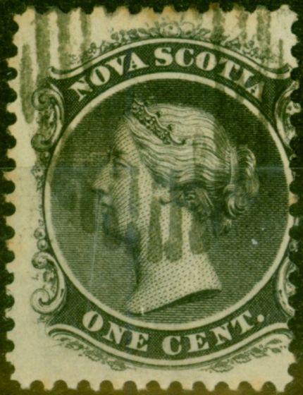 Collectible Postage Stamp from Nova Scotia 1860 1c Grey-Black SG10 Good Used