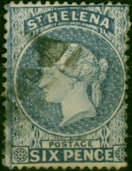 St Helena 1876 6d Milky Blue SG25 P.14 x 12.5 Fine Used (3). Queen Victoria (1840-1901) Used Stamps