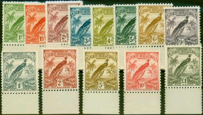 Valuable Postage Stamp New Guinea 1931 Set of 13 SG150-162 Superb MNH Bottom Marginals