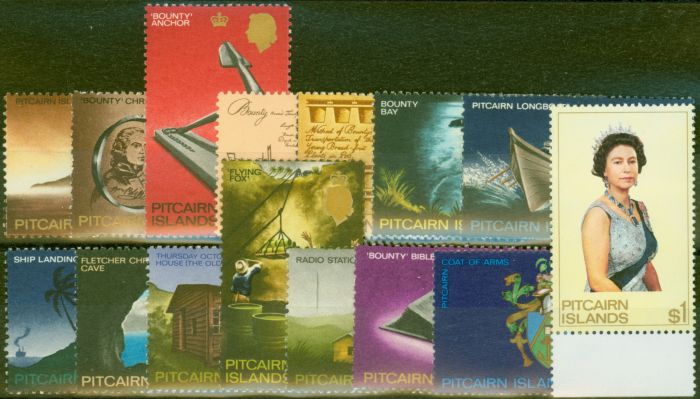 Old Postage Stamp from Pitcairn Islands 1969-75 set of 15 SG94-106b V.F MNH